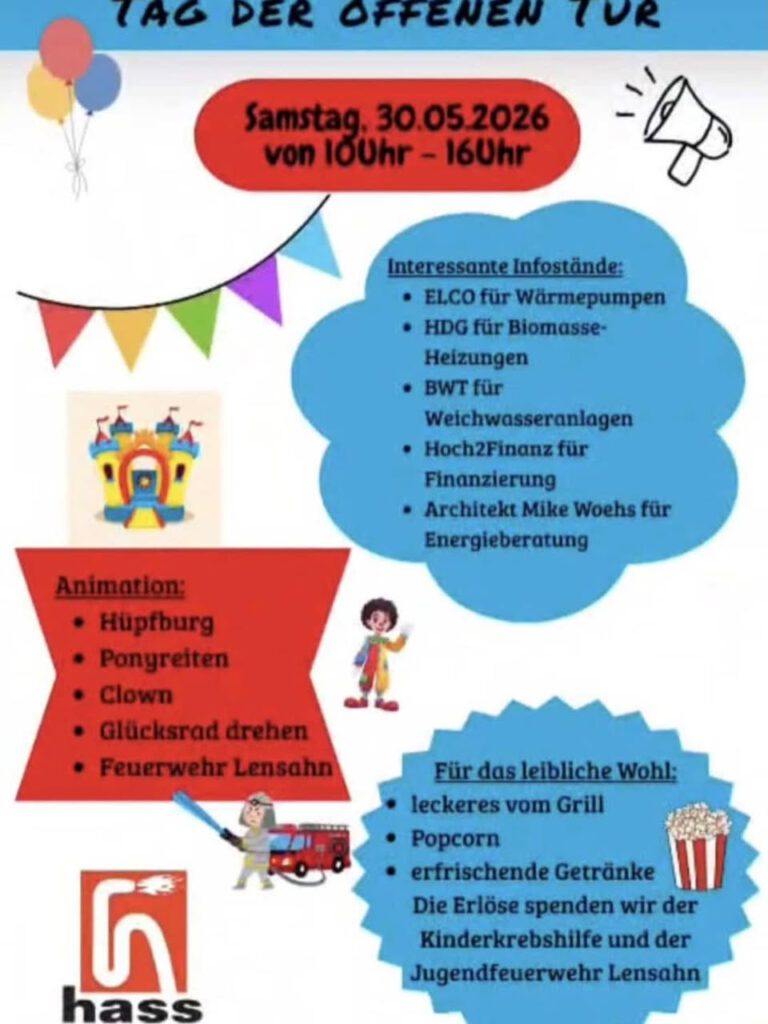 Einladung zum Tag der offenen Tür bei Firma Hass